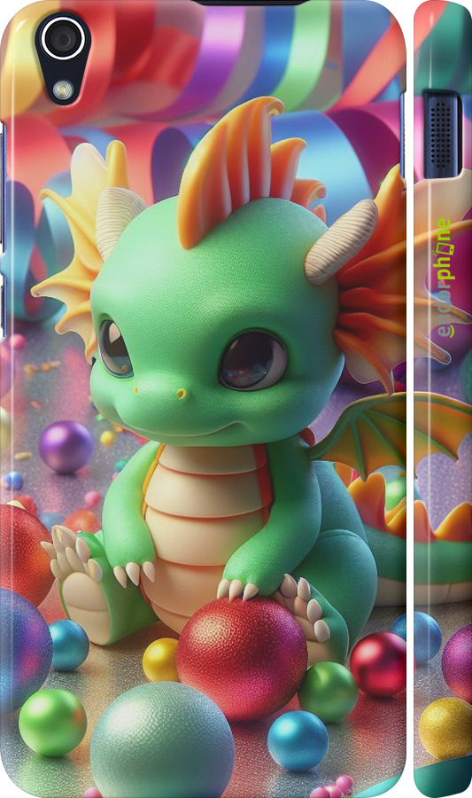 3D пластиковый матовый чехол Веселый дракончик для Lenovo S850 - 5812m-78 изображение 