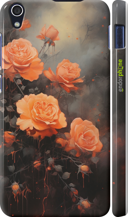 3D пластиковый глянцевый чехол Оранжевые розы для Lenovo S850 - 5944c-78 изображение 