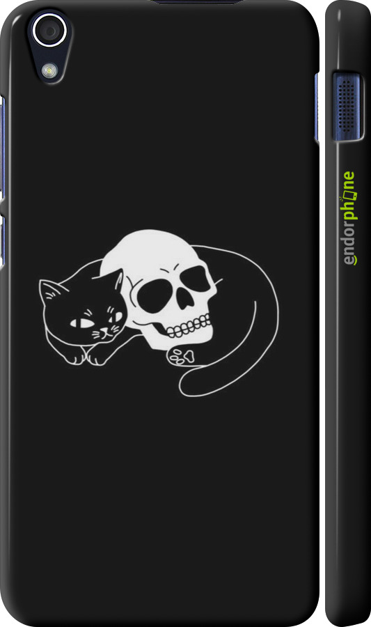 3D пластиковый глянцевый чехол С изображением кота и черепа для Lenovo S850 - 6491c-78 изображение 