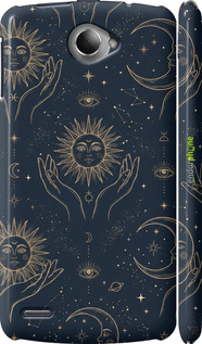 3D пластиковый глянцевый чехол 'Celestial Harmony: Sun & Moon Gold Mystic Pattern' для Lenovo S920 изображение 3
