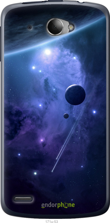 Силиконовый чехол Планеты в синем космосе для Lenovo S920 - 171u-53 изображение 