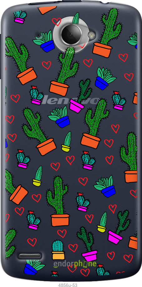 Силиконовый чехол Кактусы 4 для Lenovo S920 - 4856u-53 изображение 