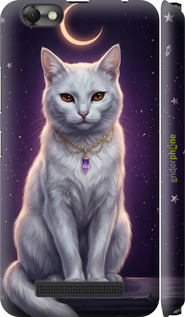3D пластиковый матовый чехол Mystic White Cat Gothic Dark Purple Gold для Lenovo Vibe C A2020 - 6805m-283 изображение 