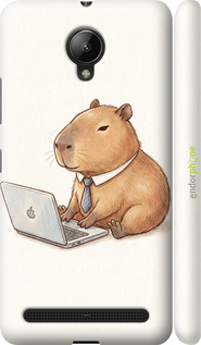 3D пластиковый матовый чехол 'Funny Capybara CEO Working' для Lenovo Vibe C2 изображение 1