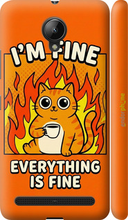 3D пластиковый матовый чехол Funny Cat для Lenovo Vibe C2 - 6786m-397 изображение 