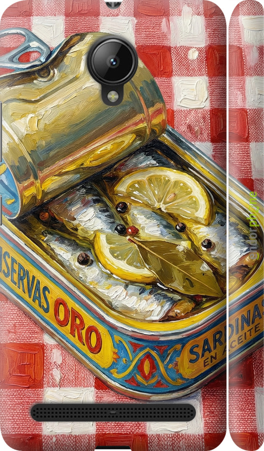 3D пластиковый матовый чехол Vintage Sardine Tin Phone для Lenovo Vibe C2 - 6772m-397 изображение 