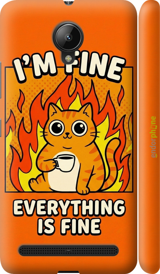 3D пластиковый матовый чехол Funny Cat для Lenovo Vibe C2 - 6786m-397 изображение 