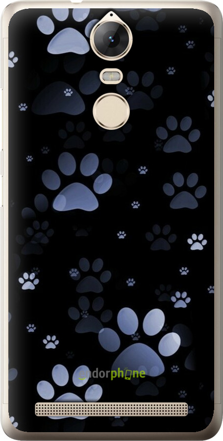 Силіконовий чехол З синіми відбитками лап для Lenovo Vibe K5 Note Pro - 6441u-394 изображение 