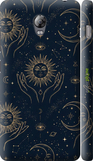 3D пластиковый глянцевый чехол Celestial Harmony: Sun & Moon Gold Mystic Pattern для Lenovo Vibe P1 - 6778c-152 изображение 
