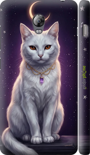 3D пластиковий глянцевий чехол Mystic White Cat Gothic Dark Purple Gold для Lenovo Vibe P1 - 6805c-152 изображение 
