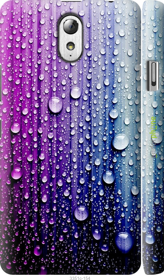 

3D пластиковий матовий чохол "Краплини води" для Lenovo Vibe P1m, Синій