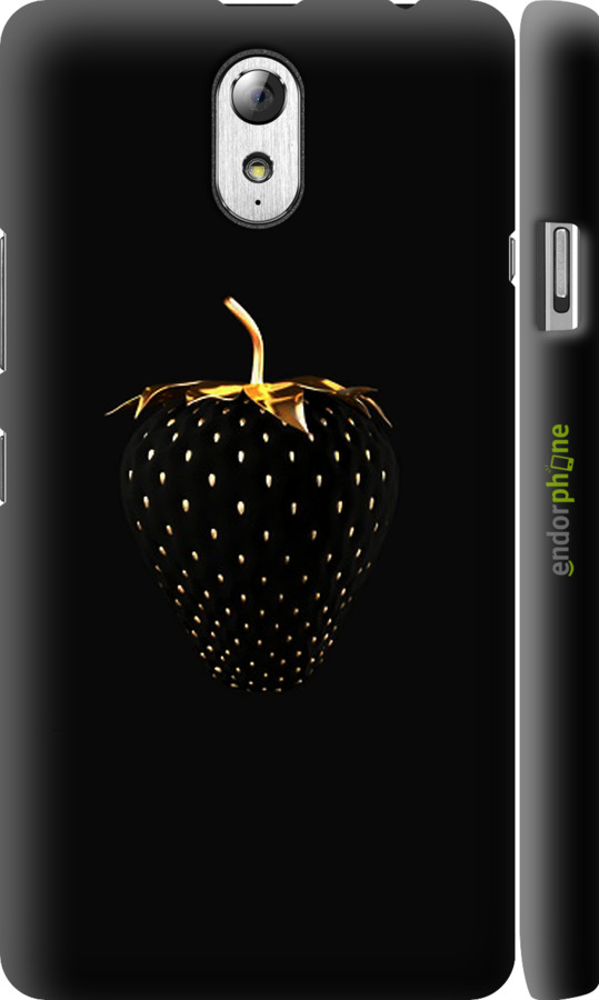 

3D пластиковий матовий чохол "Чорна полуниця" для Lenovo Vibe P1m, Чорний