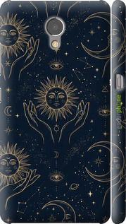 3D пластиковый матовый чехол Celestial Harmony: Sun & Moon Gold Mystic Pattern для Lenovo Vibe P2 - 6778m-792 изображение 
