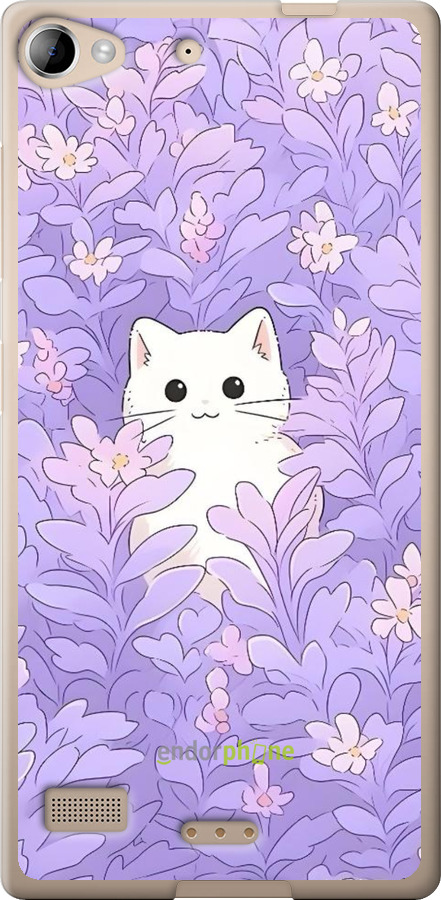 Силіконовий чехол Котик в цветах для Lenovo Vibe X2 - 6390u-238 изображение 