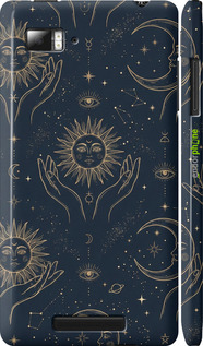 3D пластиковый матовый чехол 'Celestial Harmony: Sun & Moon Gold Mystic Pattern' для Lenovo Vibe Z K910 изображение 3