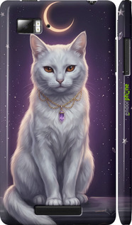3D пластиковий матовий чехол Mystic White Cat Gothic Dark Purple Gold для Lenovo Vibe Z K910 - 6805m-85 изображение 