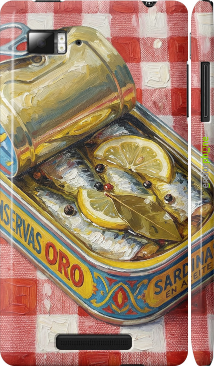 3D пластиковый матовый чехол Vintage Sardine Tin Phone для Lenovo Vibe Z K910 - 6772m-85 изображение 
