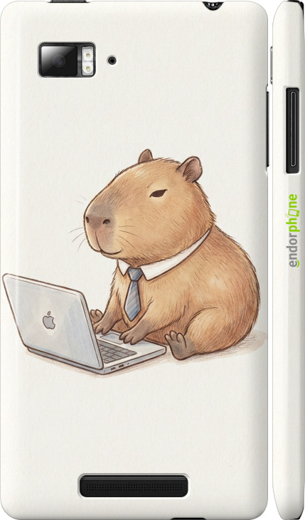 3D пластиковый матовый чехол Funny Capybara CEO Working для Lenovo Vibe Z K910 - 6777m-85 изображение 