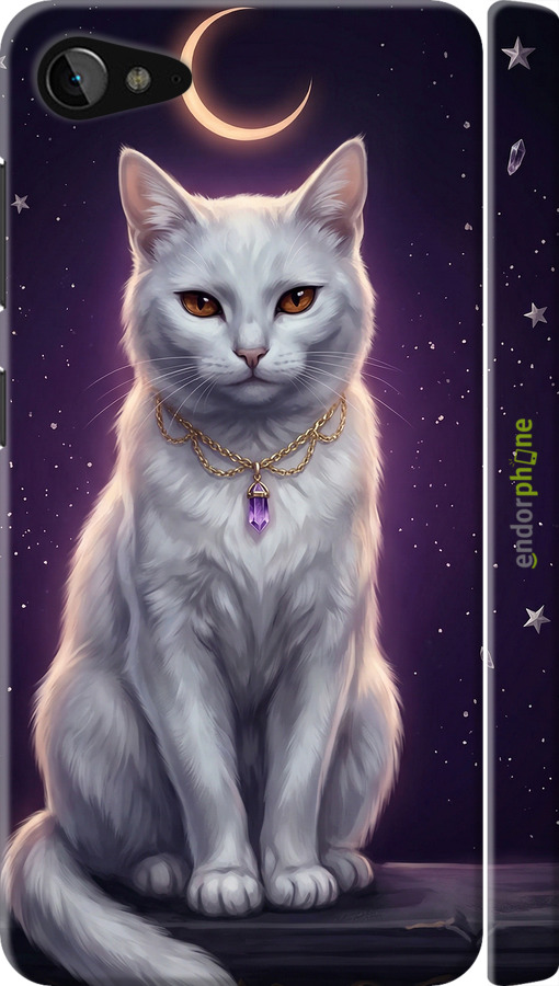 3D пластиковий матовий чехол Mystic White Cat Gothic Dark Purple Gold для Lenovo ZUK Z2 - 6805m-827 изображение 
