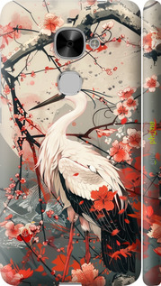 3D пластиковий глянцевий чехол Лелека у цвіту сакури для LeTV LeEco Le 2 X620 - 6109c-463 изображение 
