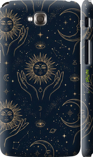 3D пластиковый глянцевый чехол Celestial Harmony: Sun & Moon Gold Mystic Pattern для LG G Pro Lite Dual D686 - 6778c-440 изображение 