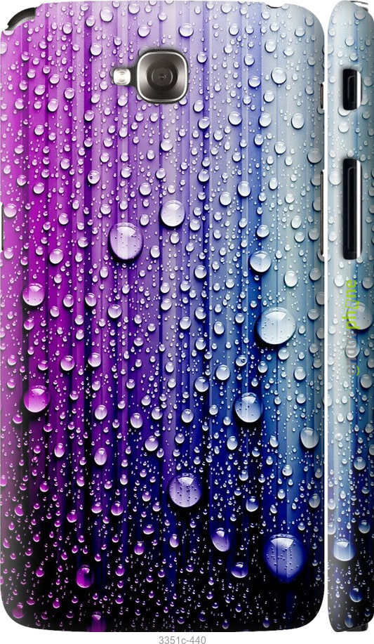 

3D пластиковий матовий чохол "Краплини води" для LG G Pro Lite Dual D686, Синій