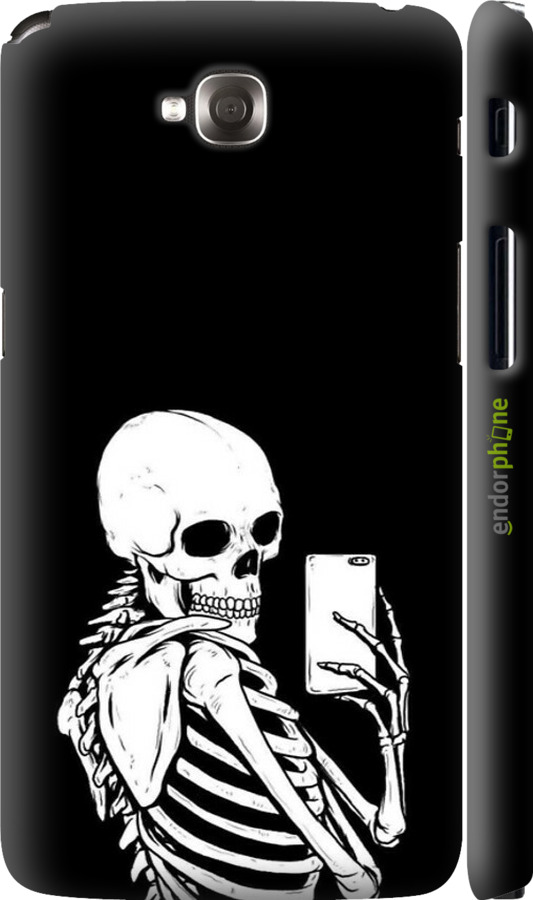 3D пластиковый глянцевый чехол Скелет делает Selfie для LG G Pro Lite Dual D686 - 6535c-440 изображение 