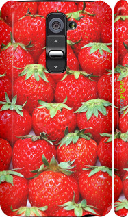 3D пластиковый глянцевый чехол Клубника для LG G2 - 6020c-37 изображение 