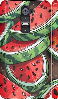 3D пластиковий глянцевий чехол Кавун для LG G2 - 6315c-37 изображение 