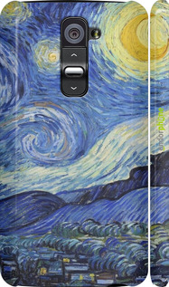 3D пластиковий глянцевий чехол «Зоряна ніч» Вінсента Ван Гога для LG G2 - 6433c-37 изображение 