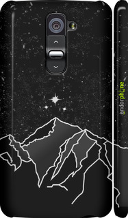 3D пластиковый глянцевый чехол Минималистический горный пейзаж для LG G2 - 6438c-37 изображение 