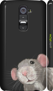 3D пластиковый матовый чехол The Peeking Rat для LG G2 - 6442m-37 изображение 
