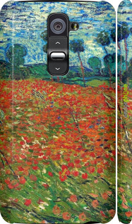3D пластиковий глянцевий чехол Вінсент Ван Гог-Макове поле для LG G2 - 6466c-37 изображение 