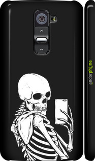 3D пластиковый матовый чехол Скелет делает Selfie для LG G2 - 6535m-37 изображение 