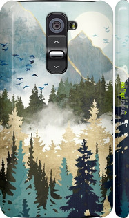 3D пластиковый глянцевый чехол С изображением лесного пейзажа для LG G2 - 6548c-37 изображение 