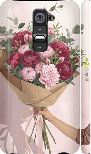 3D пластиковий глянцевий чехол Півонії 1 для LG G2 - 6705c-37 изображение 