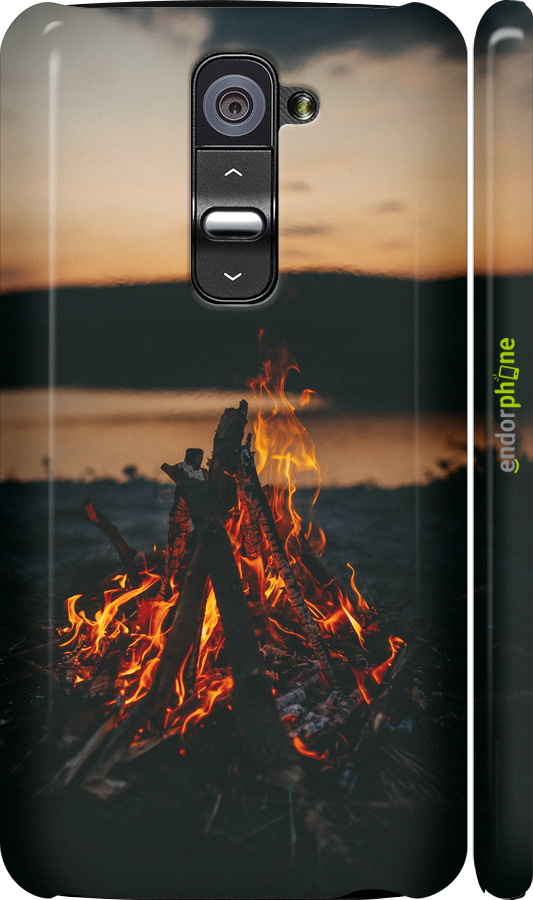 3D пластиковий глянцевий чехол Вогонь для LG G2 - 6021c-37 изображение 