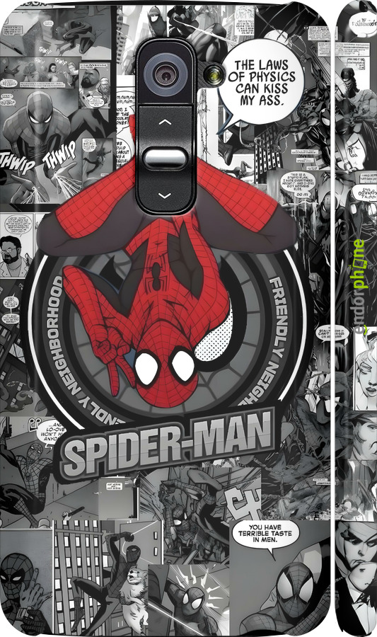 3D пластиковый глянцевый чехол Человек паук для LG G2 - 6279c-37 изображение 