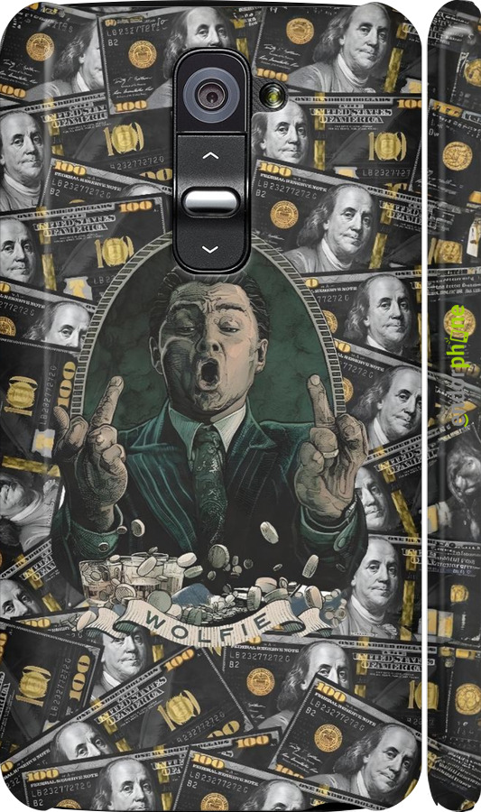 3D пластиковый глянцевый чехол Волк с валл стрит для LG G2 - 6287c-37 изображение 