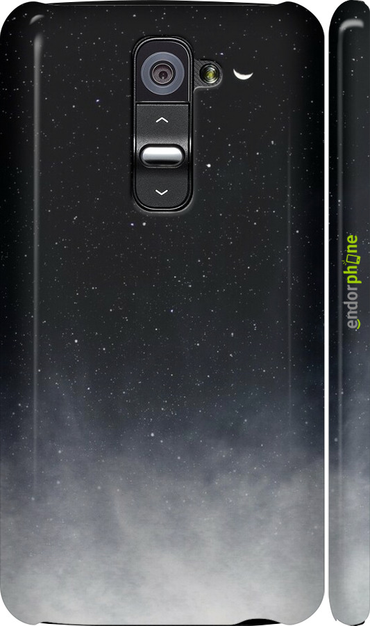 3D пластиковий глянцевий чехол Голубые облака, Голубая луна для LG G2 - 6396c-37 изображение 