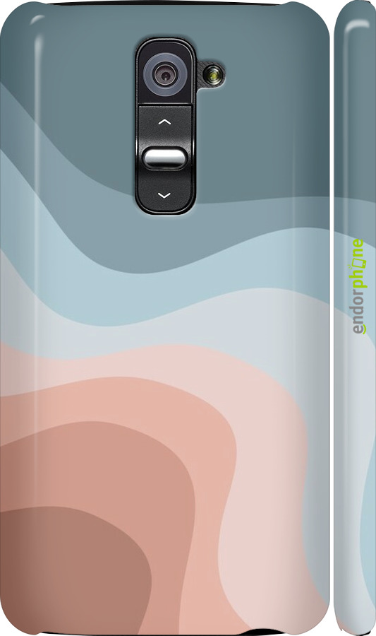 3D пластиковый глянцевый чехол С синими и розовыми волнами в стиле ретро для LG G2 - 6532c-37 изображение 