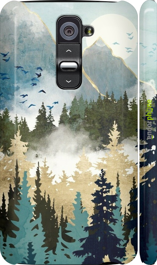 3D пластиковый глянцевый чехол С изображением лесного пейзажа для LG G2 - 6548c-37 изображение 