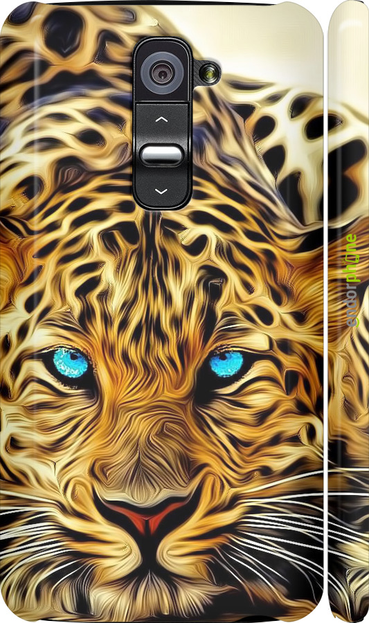 3D пластиковий глянцевий чехол Леопард для LG G2 - 6611c-37 изображение 