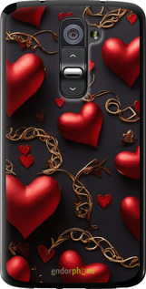 Силиконовый чехол Сердечки для LG G2 - 5831u-37 изображение 