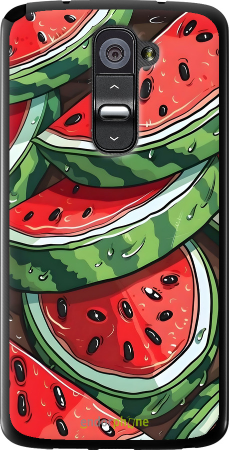 Силиконовый чехол Арбуз для LG G2 - 6315u-37 изображение 