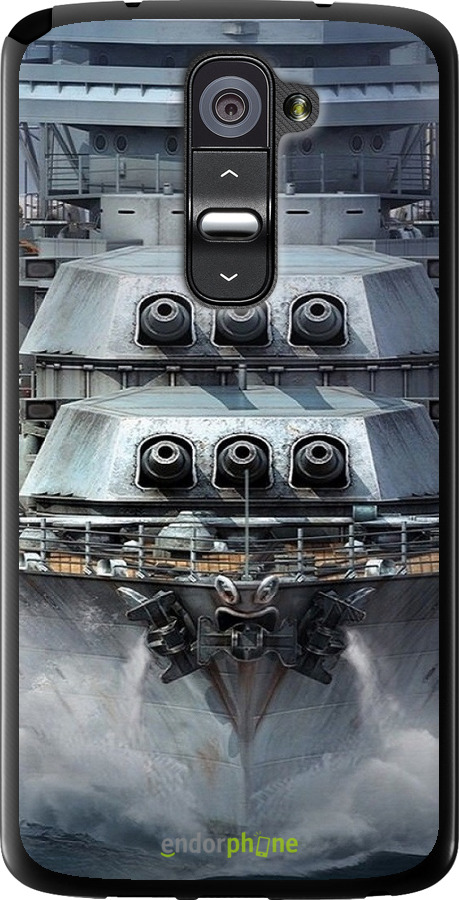 Силиконовый чехол Линкор, world of tanks, wargaming, военный корабль для LG G2 - 6453u-37 изображение 