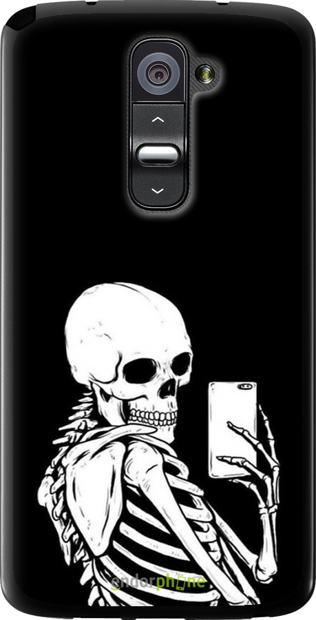 Силіконовий чехол Скелет робить Selfie для LG G2 - 6535u-37 изображение 