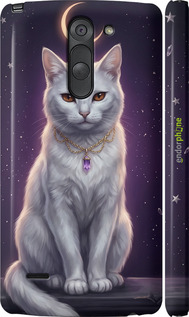 3D пластиковий матовий чехол Mystic White Cat Gothic Dark Purple Gold для LG G3 Stylus D690 - 6805m-89 изображение 