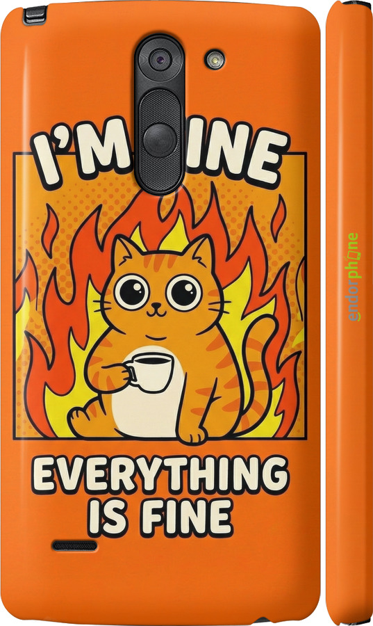 3D пластиковий матовий чехол Funny Cat для LG G3 Stylus D690 - 6786m-89 изображение 