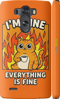 3D пластиковый глянцевый чехол Funny Cat для LG G3 D855 - 6786c-47 изображение 